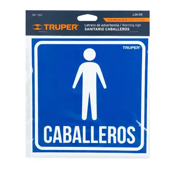 Truper Letrero "Caballeros" 19 x 19 cm