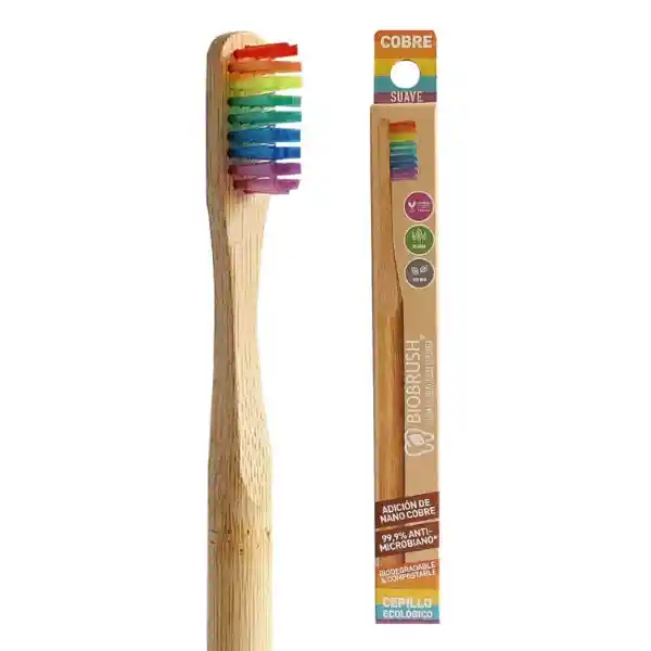 Bio Brush Cepillo de Dientes Bambú Suave Arco Iris