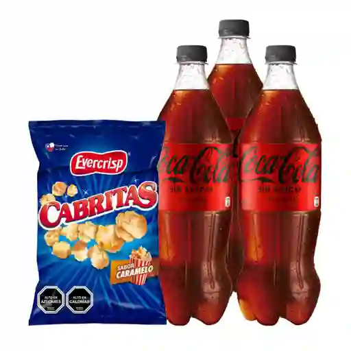 Combo Cabritas Evercrips Palomitas Maíz Sabor a Caramelo + Coca