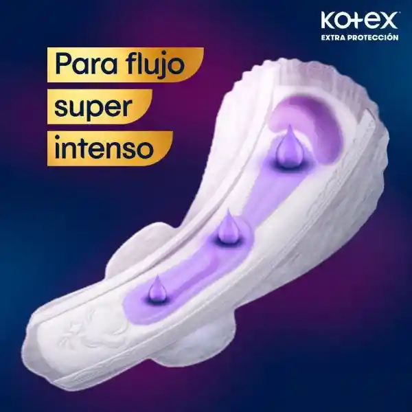 Kotex Toalla Higiénica Nocturna Larga Ultra Delgada Tela Suave