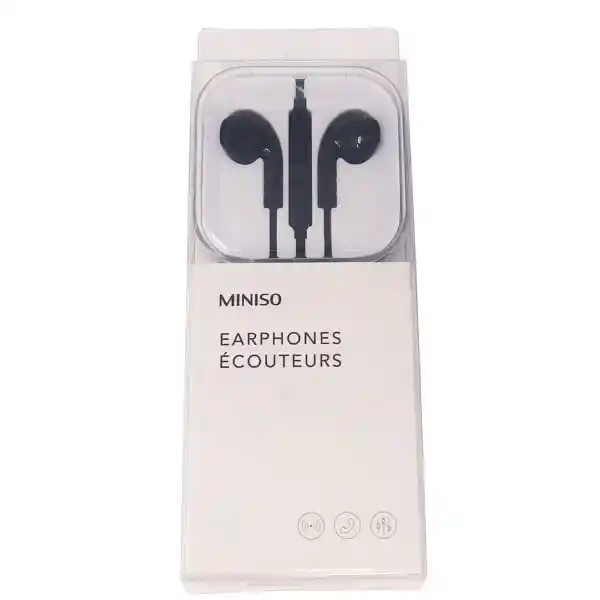 Miniso Audífonos de Cable Negro Mod Hf 230