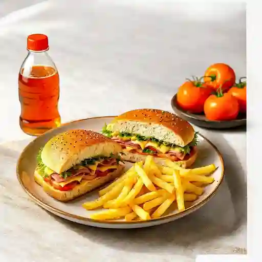 Combo Familiar 2 Sandwich Italiano + 1 Sandwich Luco + 1 Papa Frita + Bebida 1.25 Litros