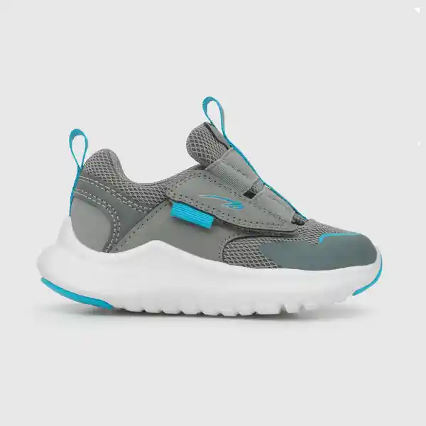 Zapatillas Deportiva Calce Fácil Niño Gris/Azul Talla 21 Colloky