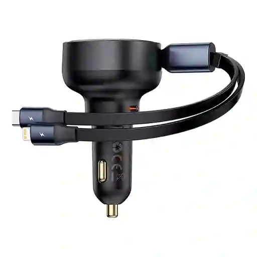 Cargador De Smartphone Para Auto Tipo C Con Cable Tipo C Y Lightning