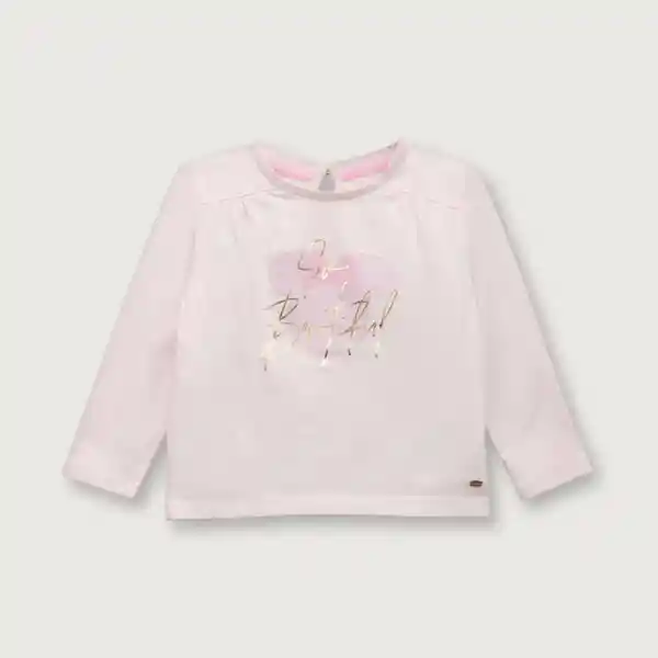 Polera Manga Larga Con Abertura Atrás Niña Rosado T. 2A Opaline