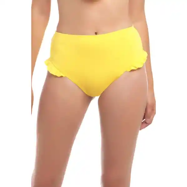 Bikini Calzón Con Vuelos Amarillo Talla L Samia