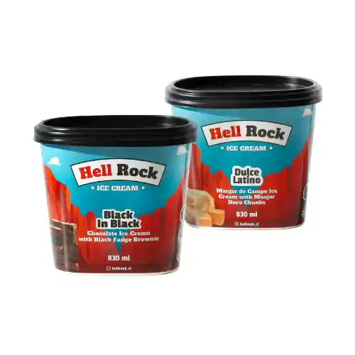 Hell Rock Pack de Helado Black in Black + Dulce de Leche