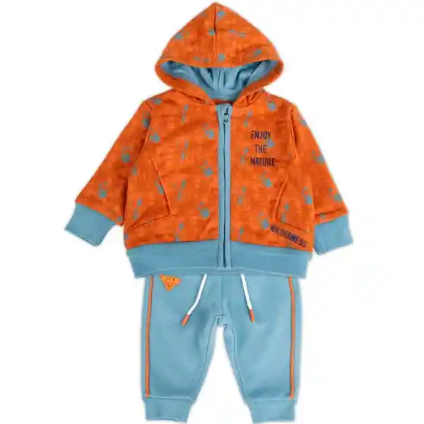 Conjunto Buzo Bebé Niño Naranja Talla 9 M