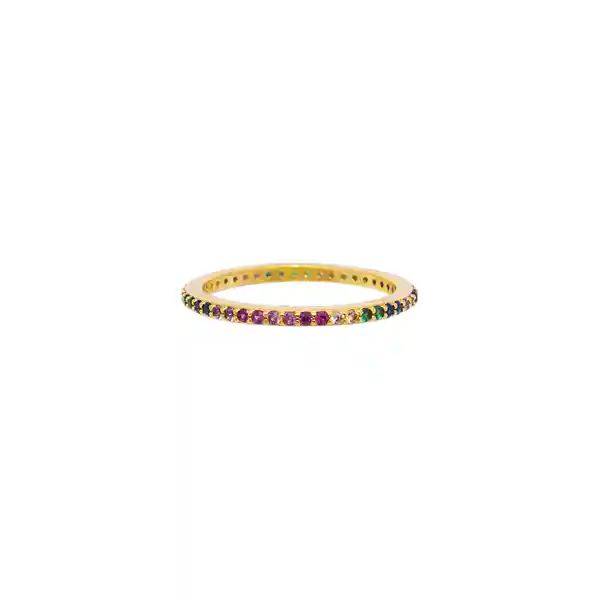 Anillo Rainbow Baño de Oro Talla 8 Noa Joyas