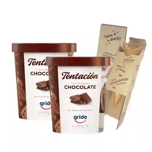 Tentación X 2 + Barquillos (4 U)