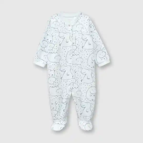 Pack Pijama Hipopótamo de Bebé Celeste Talla 3M Colloky