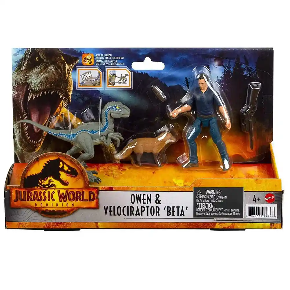 Set Figuras Owen Y Velociraptor Beta Jurassic World Dominion