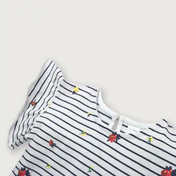 Polera Rayas y Vuelo de Niña Navy Talla 18M Opaline