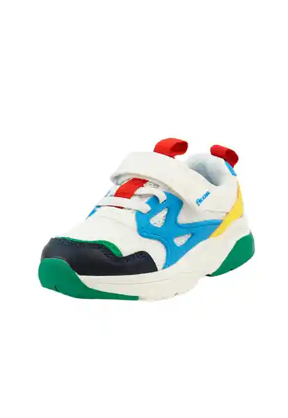 Zapatillas Sport Velcro Elástico Niño Blanco Talla 21 848