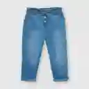 Jean Mezclilla de Bebé Niña Light Denim Talla 3/6M Colloky