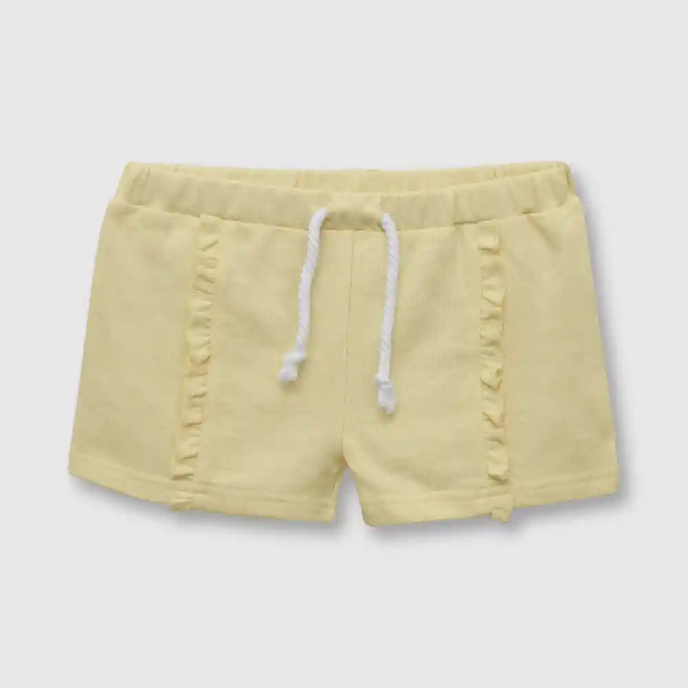Short Vuelitos De Niña Amarillo Talla 3/6 Meses