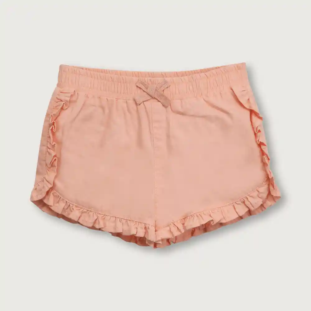 Short Denim Con Vuelos Niña Damasco Talla 3a