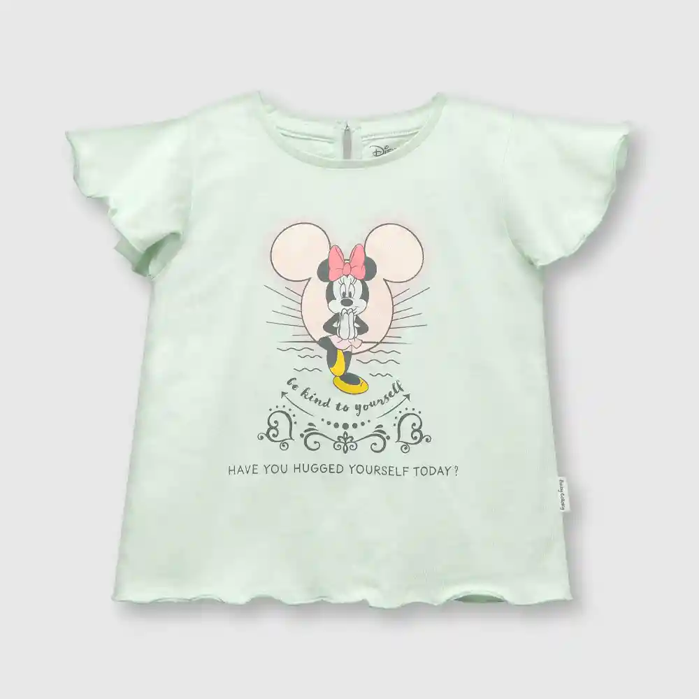 Polera Minnie De Bebé Niña Menta Talla 18/24m