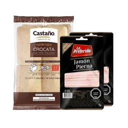 Combo Castaño Pan Italiano Crocata + La Preferida Jamón