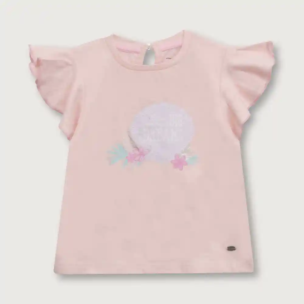 Polera Manga Alita La Sirenita Niña Rosado Talla 18m