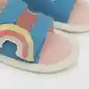 Sandalias Con Velcro Arcoíris De Niña Azul Talla 14