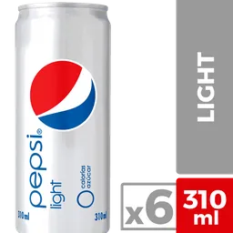 Pepsi Light Bebida Lata 310 ml, 6 Pack