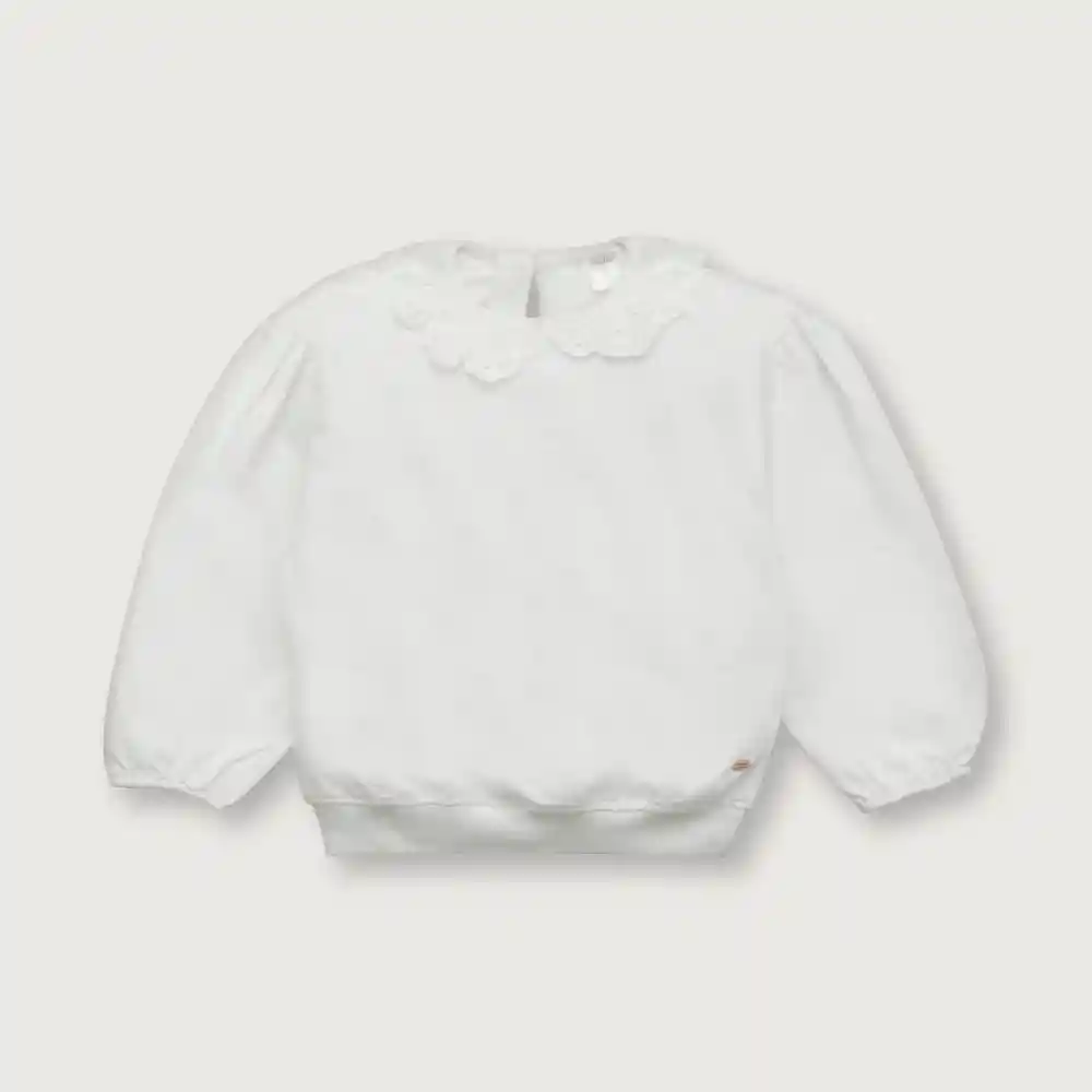 Polerón Manga Grunge Para Niña Blanco Talla 9M Opaline