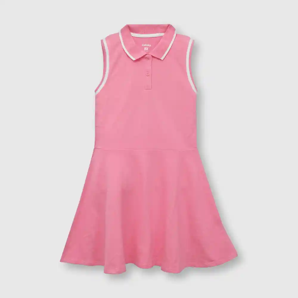Vestido Pique Para Niña Rosado Talla 10a