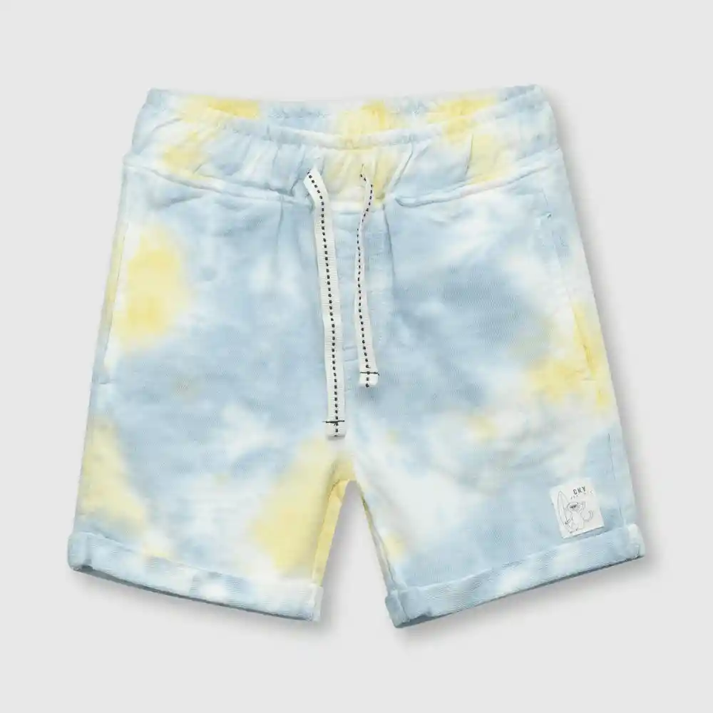 Bermuda Tie Dyed De Bebé Niño Amarillo Talla 18/24m