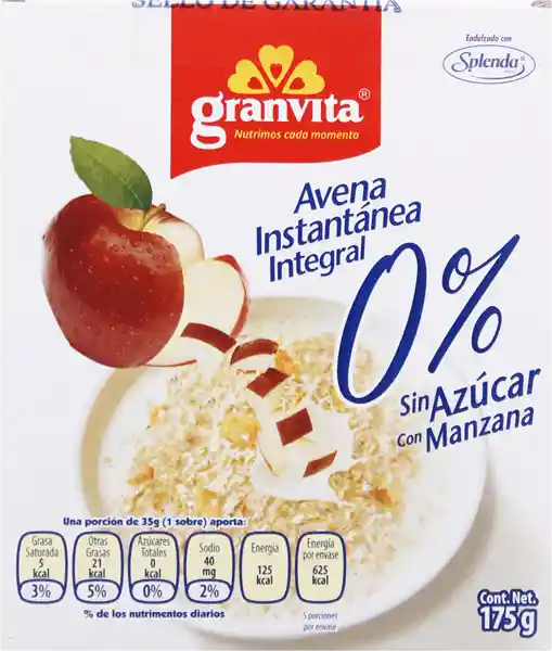 Granvita Avena Instantánea Integral Con Manzana