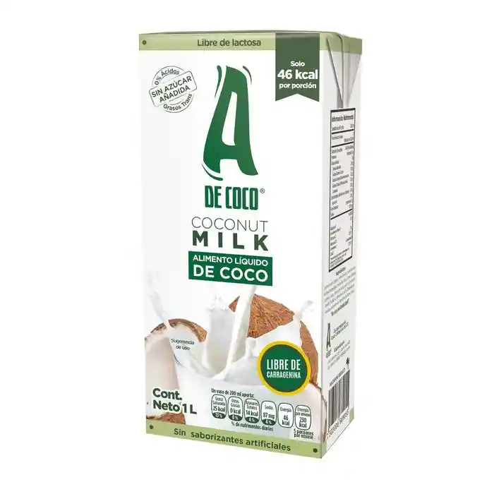 A De Coco Nut Milk Bebida 1 L