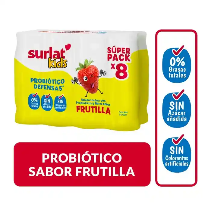 Surlat Bebida Lactea Probioticos Frutilla