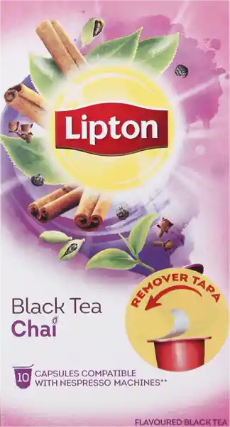 Lipton Te Capsulas Black Chai 10 Bolsitas