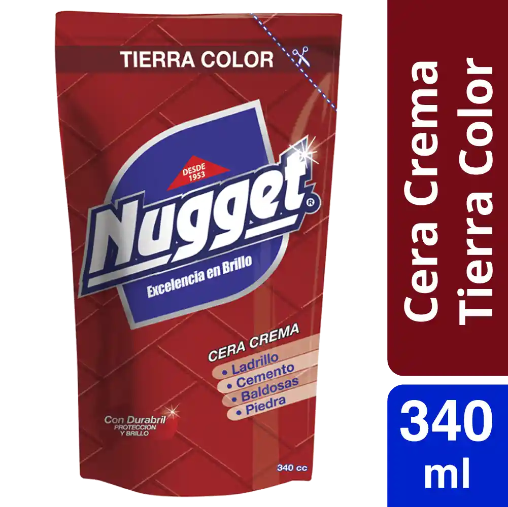 Nugget Cera para pisos en Crema Tierra repuesto 340ml