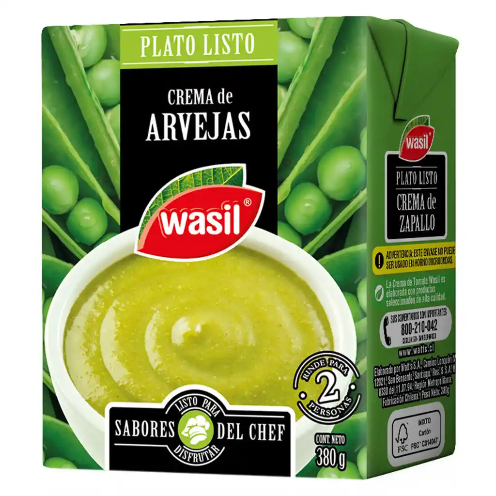 Wasil Crema de Arvejas