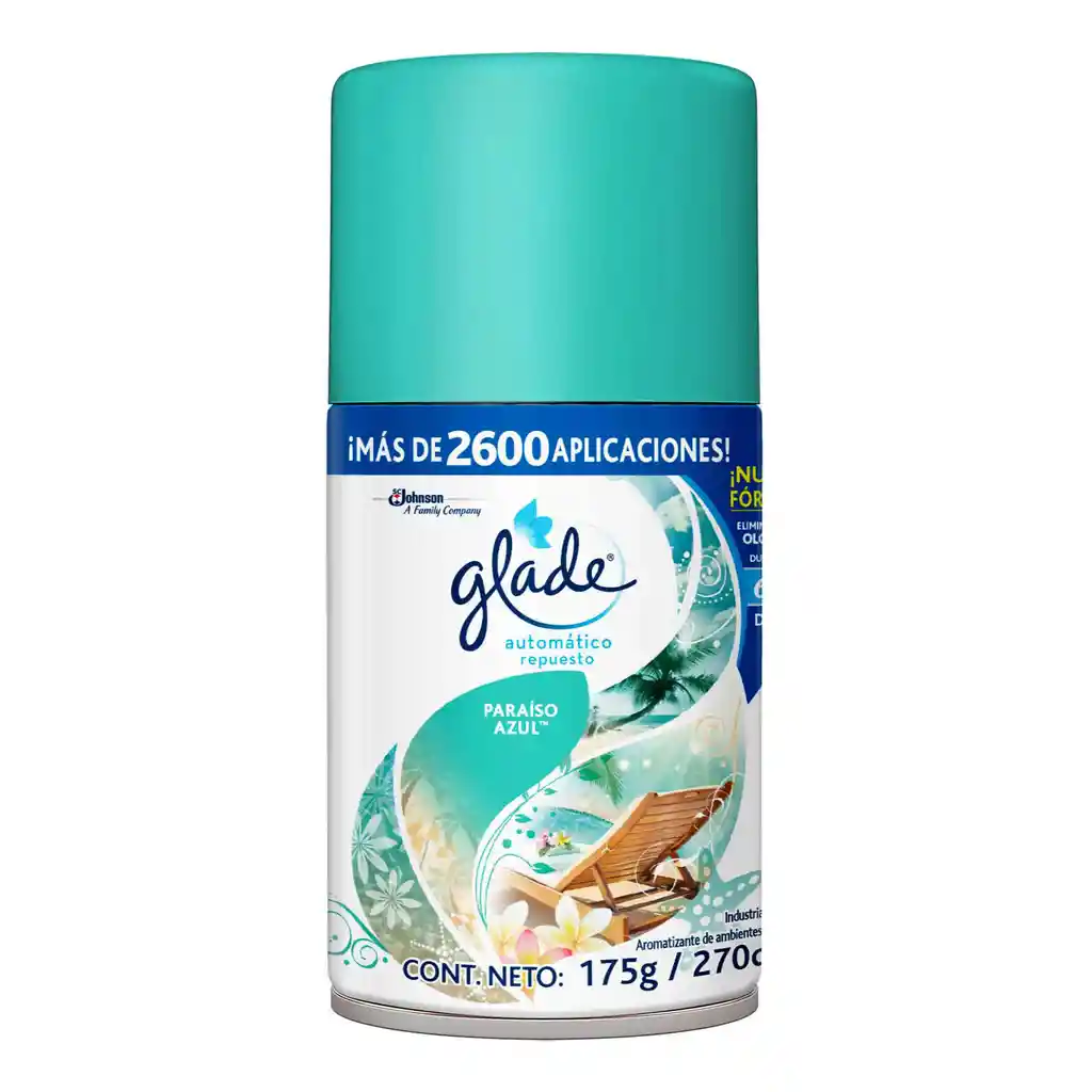 Glade Desodorante Ambiental Repuesto Paraíso Az