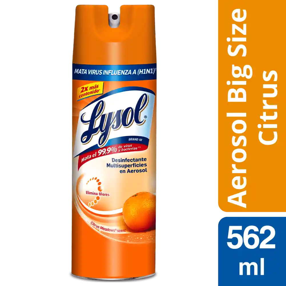 Lysol Desinfectante en Aerosol Citrus 562ml