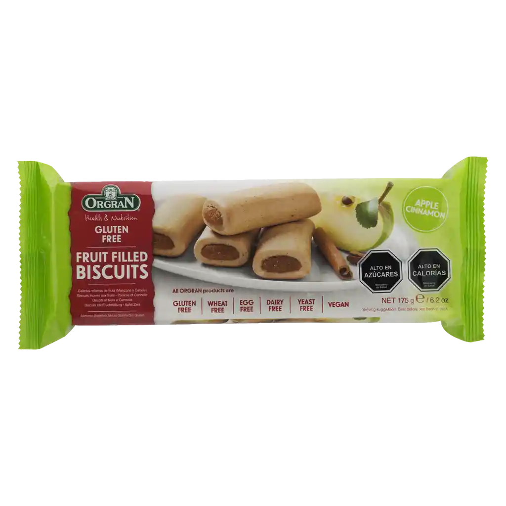 Orgran Galleta Organ Rellena Manzana Canela 175 g