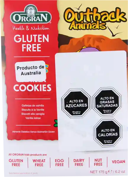 Orgran Galleta Organ Sabor Vainilla Animals Kids