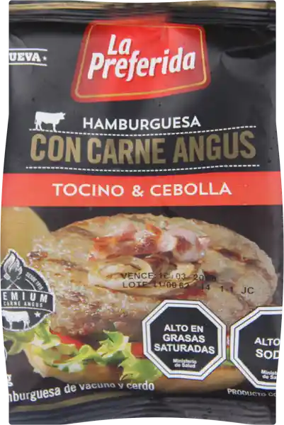 La Preferida hamburguesa con carne angus