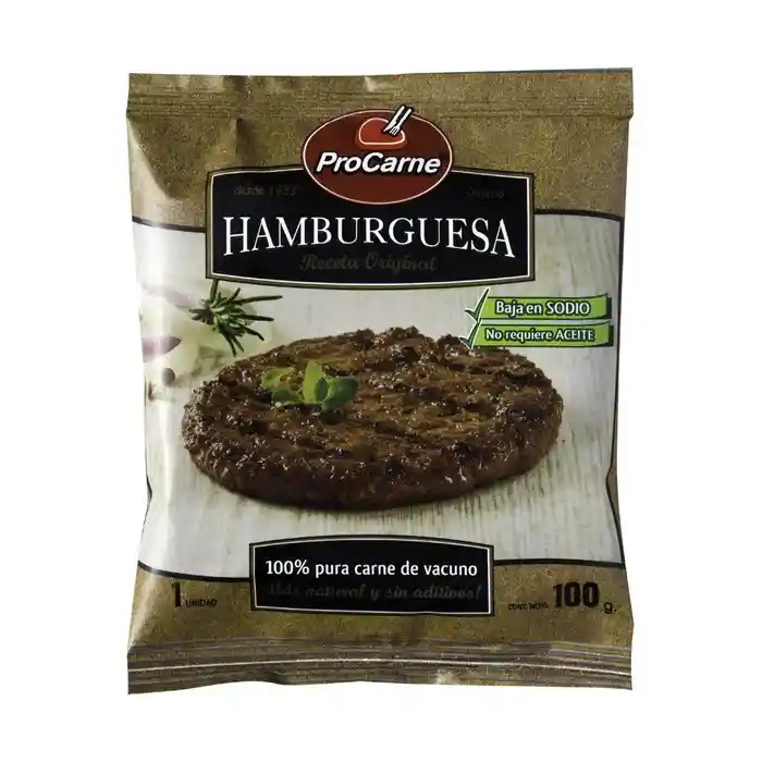 Procarne Hamburguesa 100% Vacuno