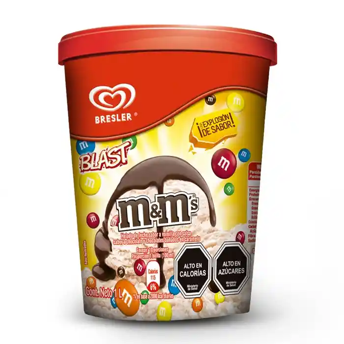 Bresler Helado Sabor Vainilla Con M&M S