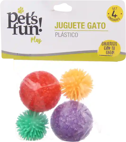 Juguete Gato Pack 4 Pelotas Oi18