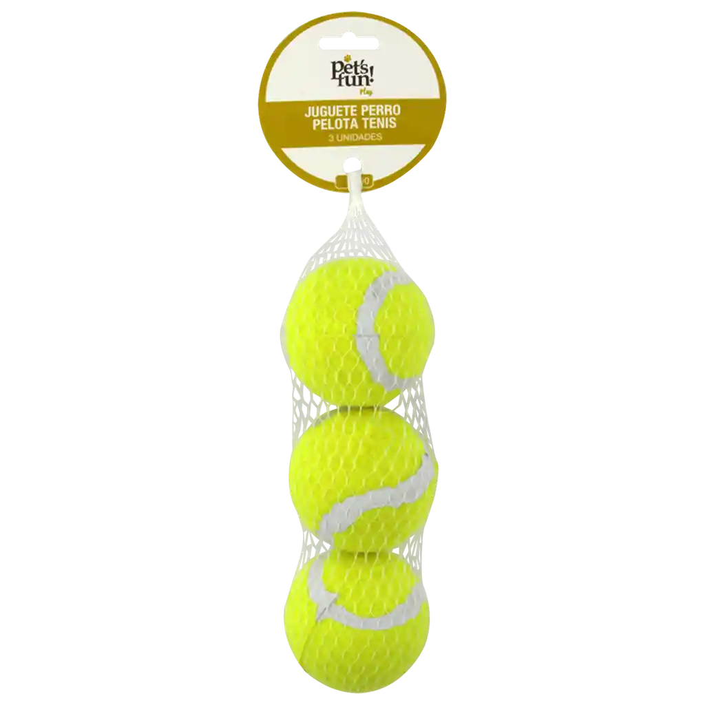 Juguete Perro Tripack Pelota Tenis -C