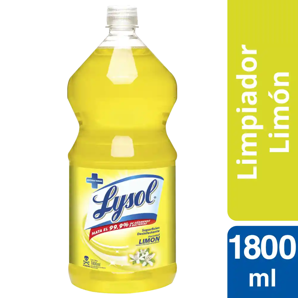 Lysol Limpiador Líquido Desinfectante Limón 1.8L