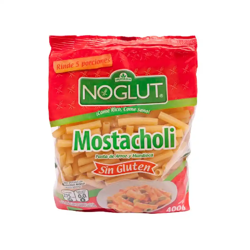 Noglut Mostacholi Pasta de Arroz y Mandioca