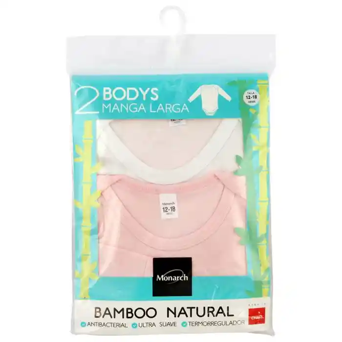 Pack 2 Body M/l Bamboo 12m- Surt