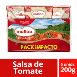 Malloa Salsa De Tomate Italiana 6 X