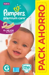 Pampers Pack Panal Premium Care G 216Un