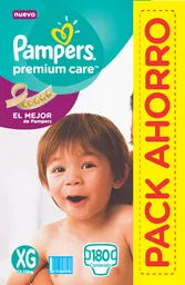 Pampers Pack Panal Premium Care Xg 180Un